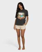 Rays Of Joy Short Sleeve Knit T-Shirt - Off Black