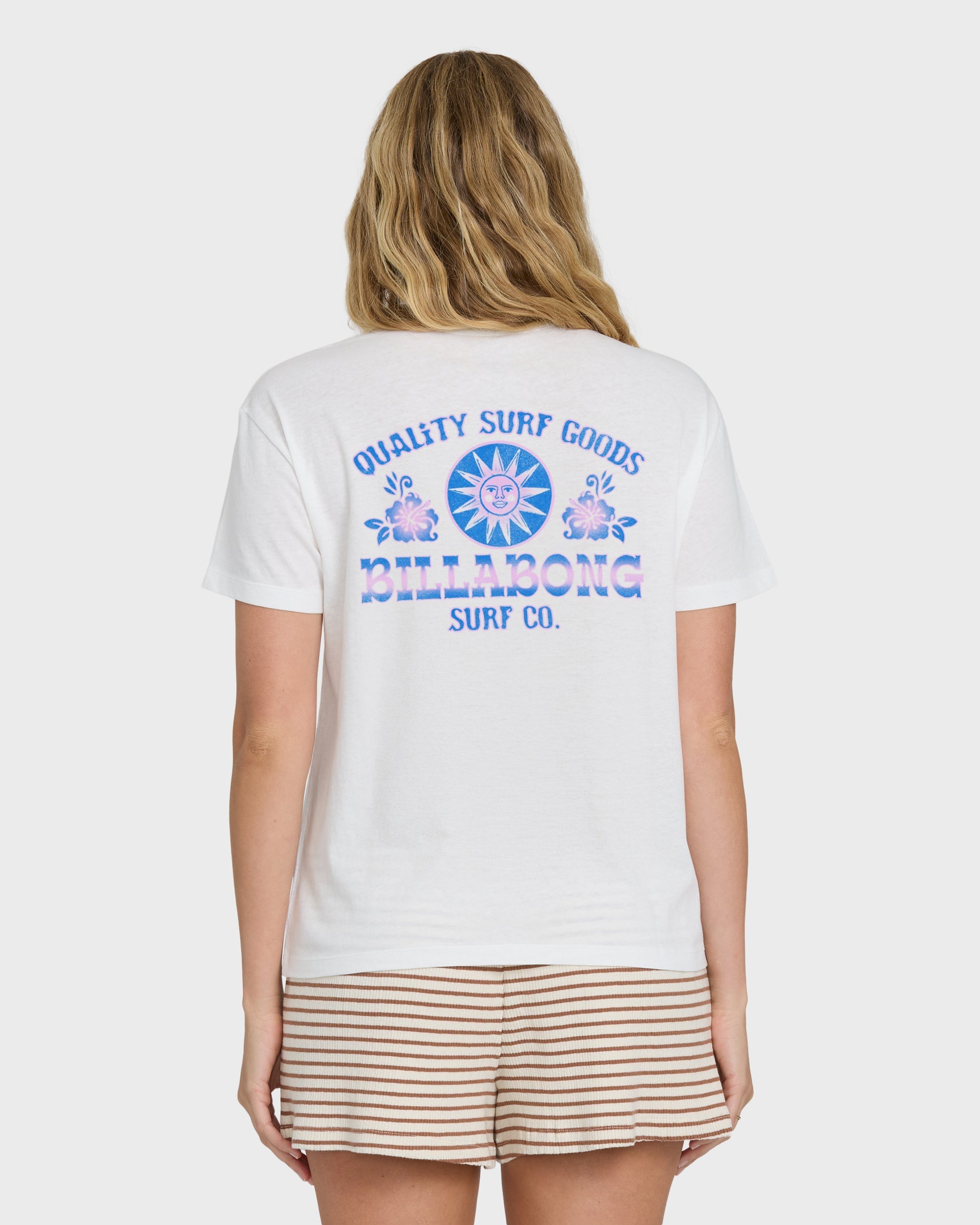 Sun Echoes Short Sleeve Cotton Graphic T-Shirt - Salt Crystal