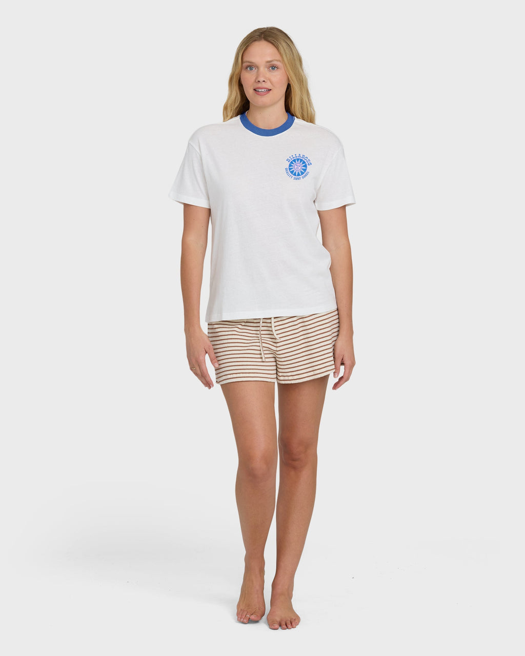 Sun Echoes Short Sleeve Cotton Graphic T-Shirt - Salt Crystal