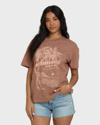 Sand To Surf Short Sleeve Knit Graphic T-Shirt - Brown Stone