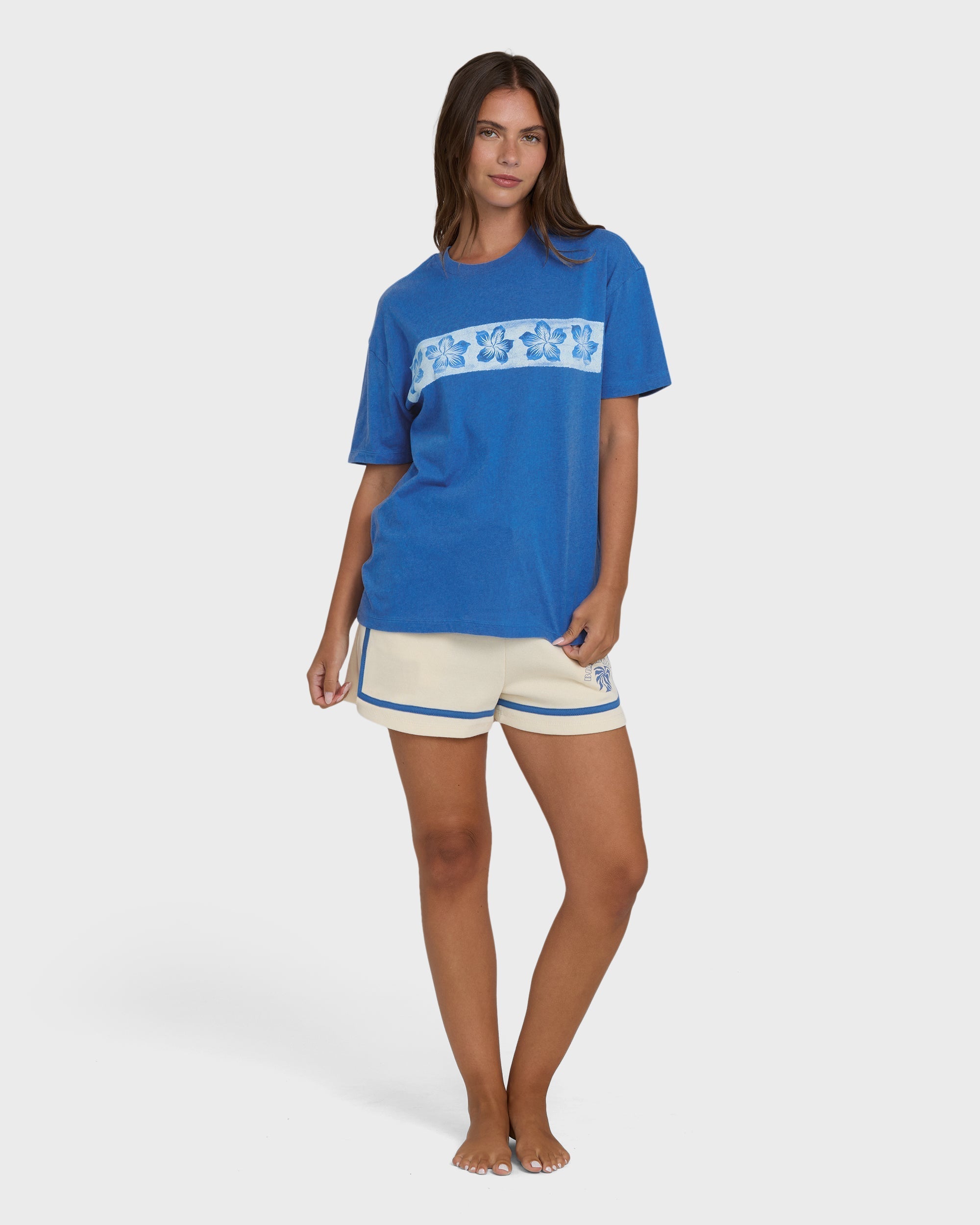Somewhere Close Short Sleeve Knit T-Shirt - True Blue
