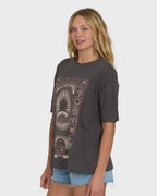 Natural Collection Short Sleeve Knit T-Shirt - Off Black
