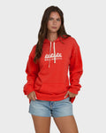 Surfing In Town Pullover Hoodie - Fiesta Red