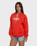 Surfing In Town Pullover Hoodie - Fiesta Red