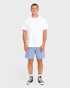 San O Layback Linen Shorts - Blue Heather