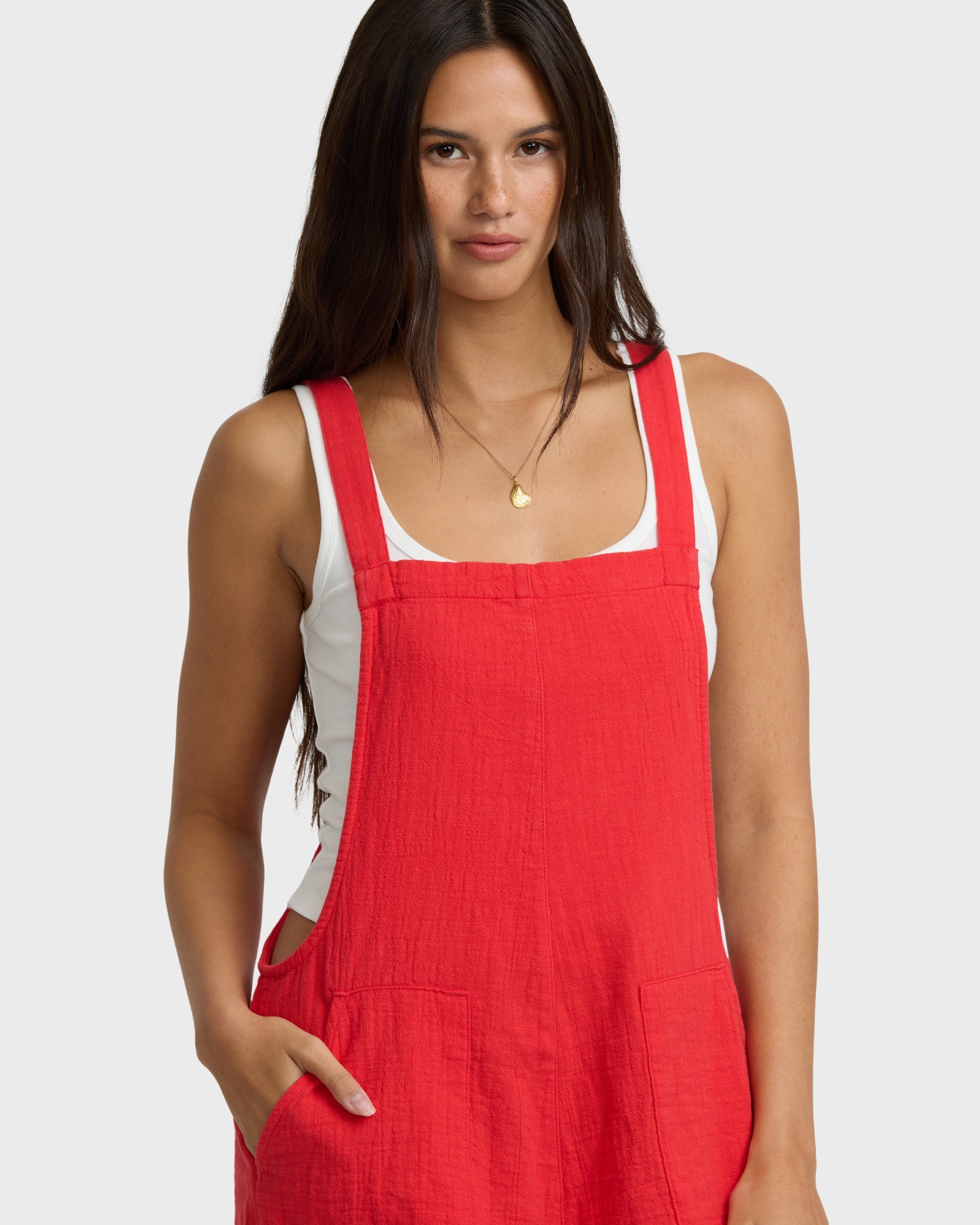 Beach Crush Romper - Fiesta Red