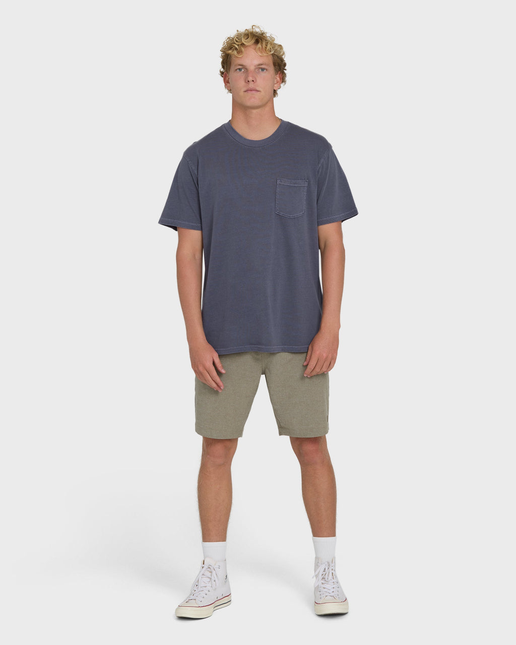 Essential Wave Washed Premium Short Sleeve Pocket Tee - Graystone