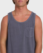 Essential Pocket Wave Washed Premium Tank Top - Graystone