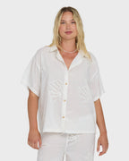 Beach Livin Woven Shirt - Salt Crystal