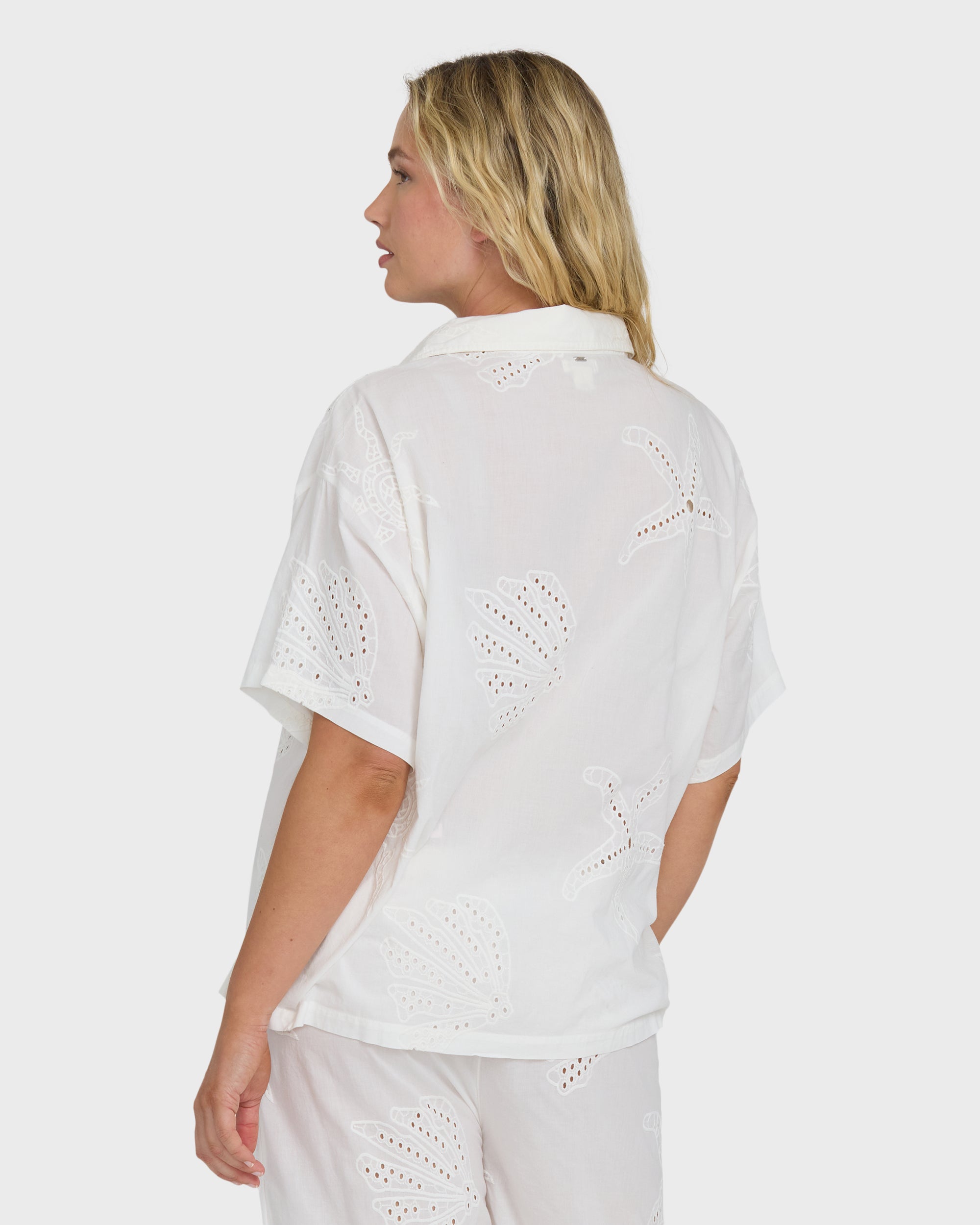 Beach Livin Woven Shirt - Salt Crystal