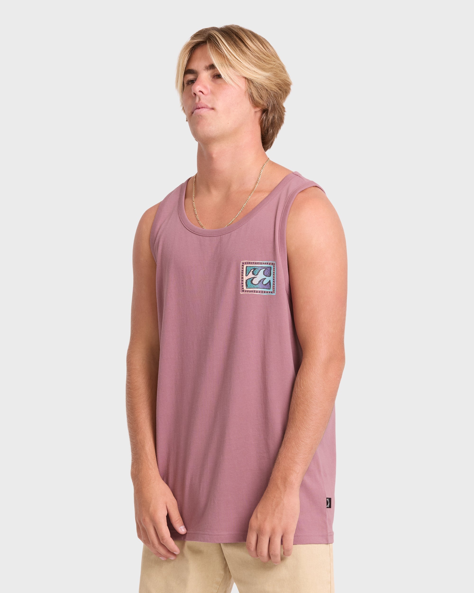 Crayon Wave Premium Tank Top - Red Dahlia