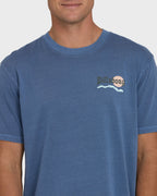 Loner Wave Washed Premium Short Sleeve Knit T-Shirt - Blue Horizon