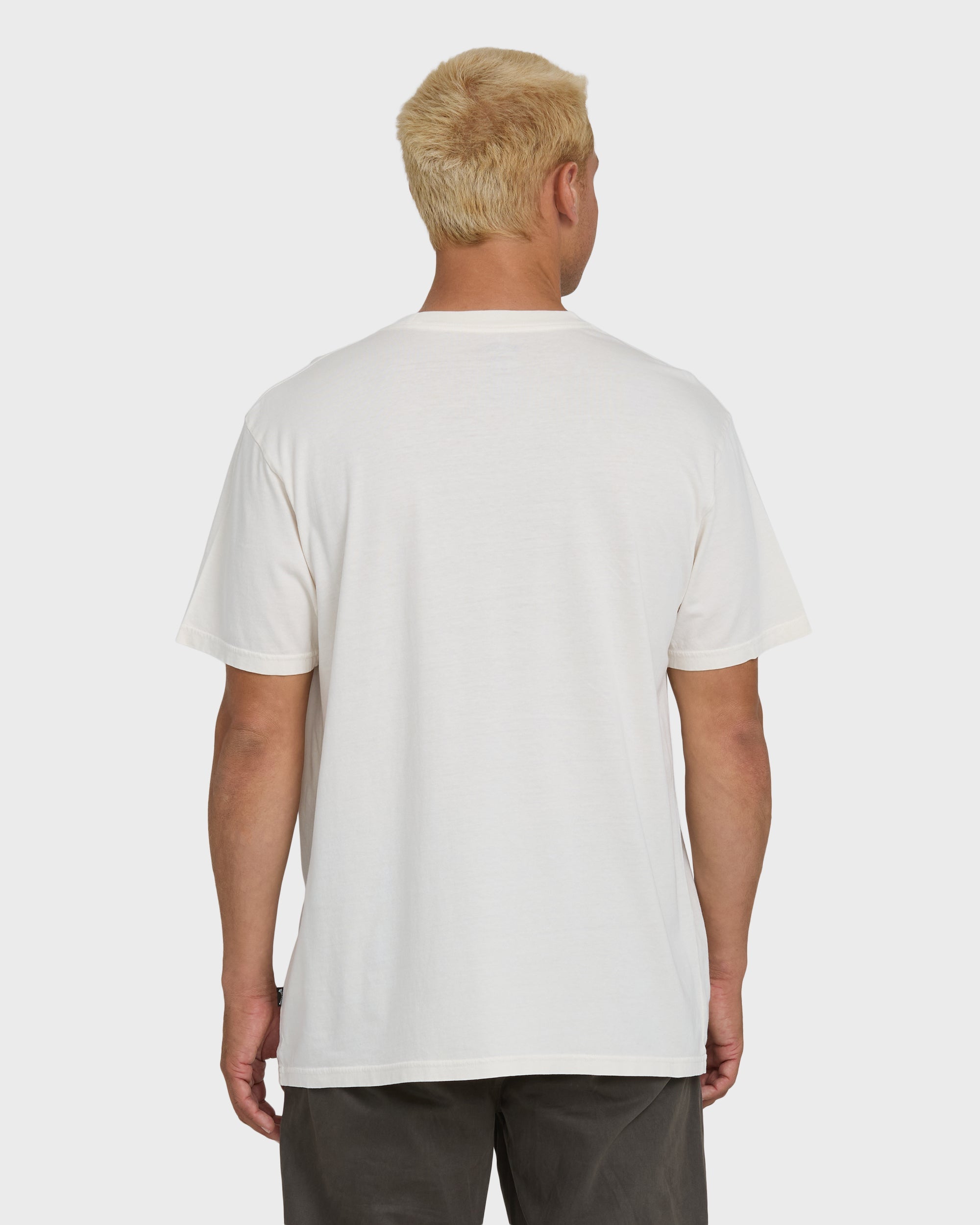 Stack Wave Washed Premium Short Sleeve Knit T-Shirt - Off White