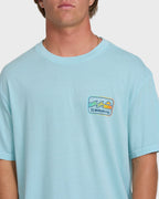 Runner Wave Washed Premium Short Sleeve Cotton T-Shirt - Coastal Blue