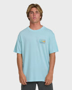 Runner Wave Washed Premium Short Sleeve Cotton T-Shirt - Coastal Blue