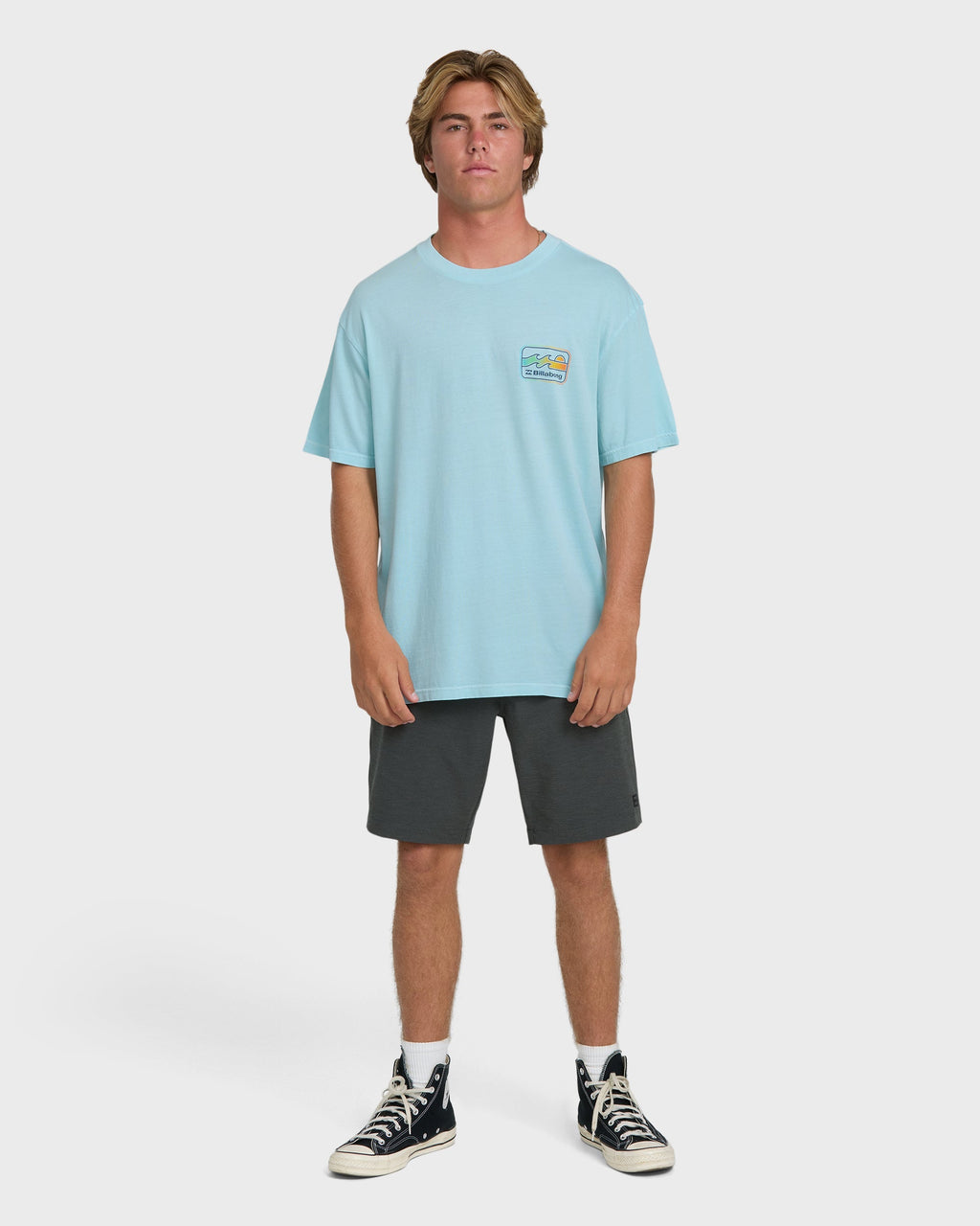 Runner Wave Washed Premium Short Sleeve Cotton T-Shirt - Coastal Blue