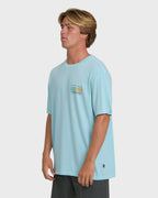 Runner Wave Washed Premium Short Sleeve Cotton T-Shirt - Coastal Blue