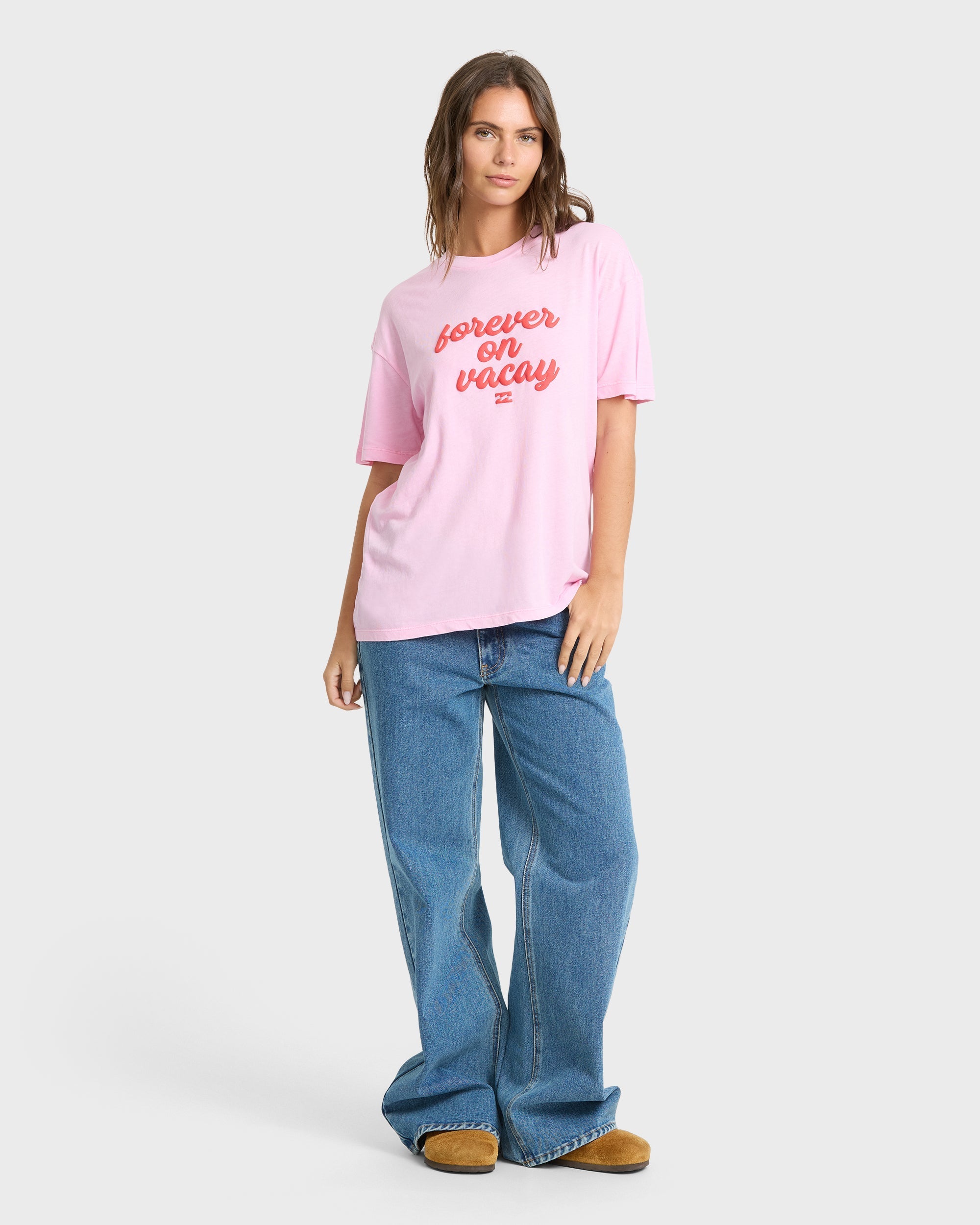 Vacay Forever Short Sleeve Knit T-Shirt - Prism Pink