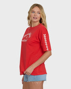 I Will Travel Short Sleeve Knit T-Shirt - Fiesta Red