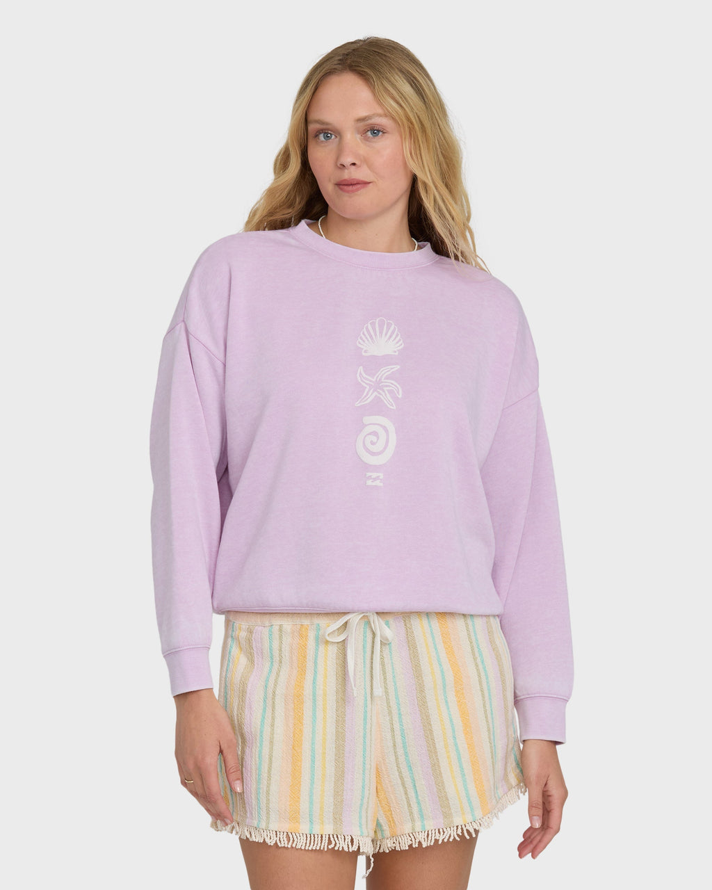 Echo Burnout Crewneck Sweatshirt - Sweet Lilac