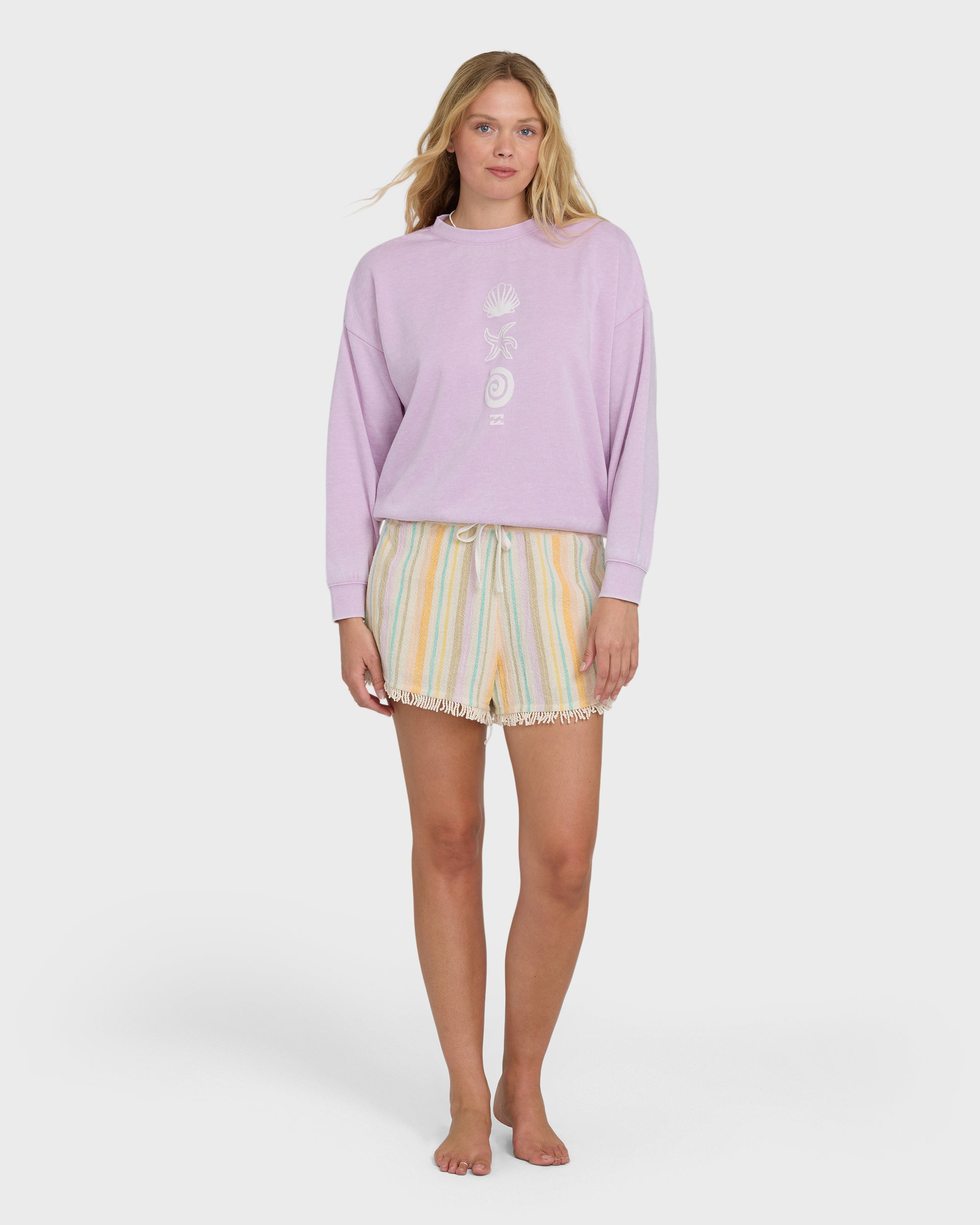 Echo Burnout Crewneck Sweatshirt - Sweet Lilac