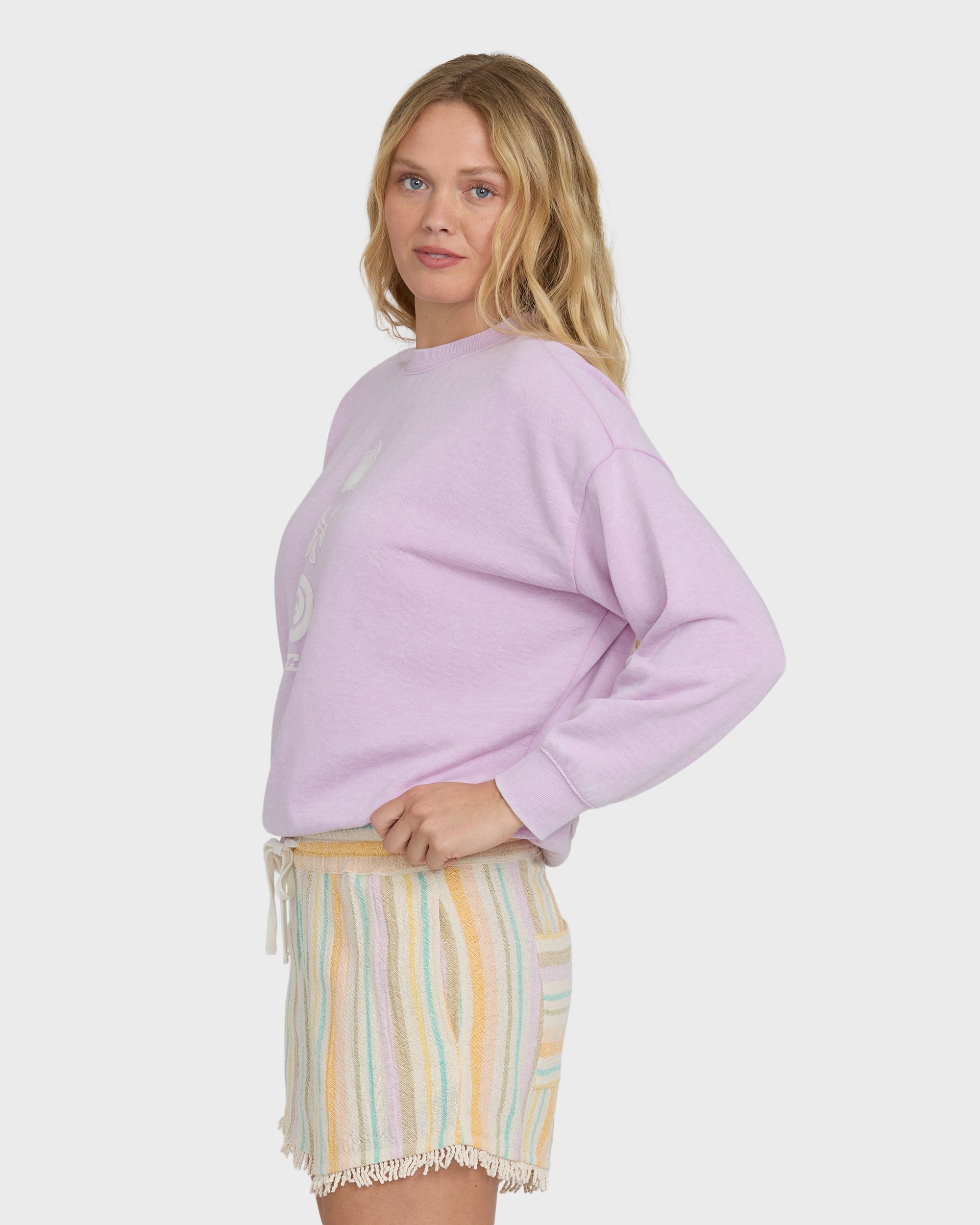 Echo Burnout Crewneck Sweatshirt - Sweet Lilac