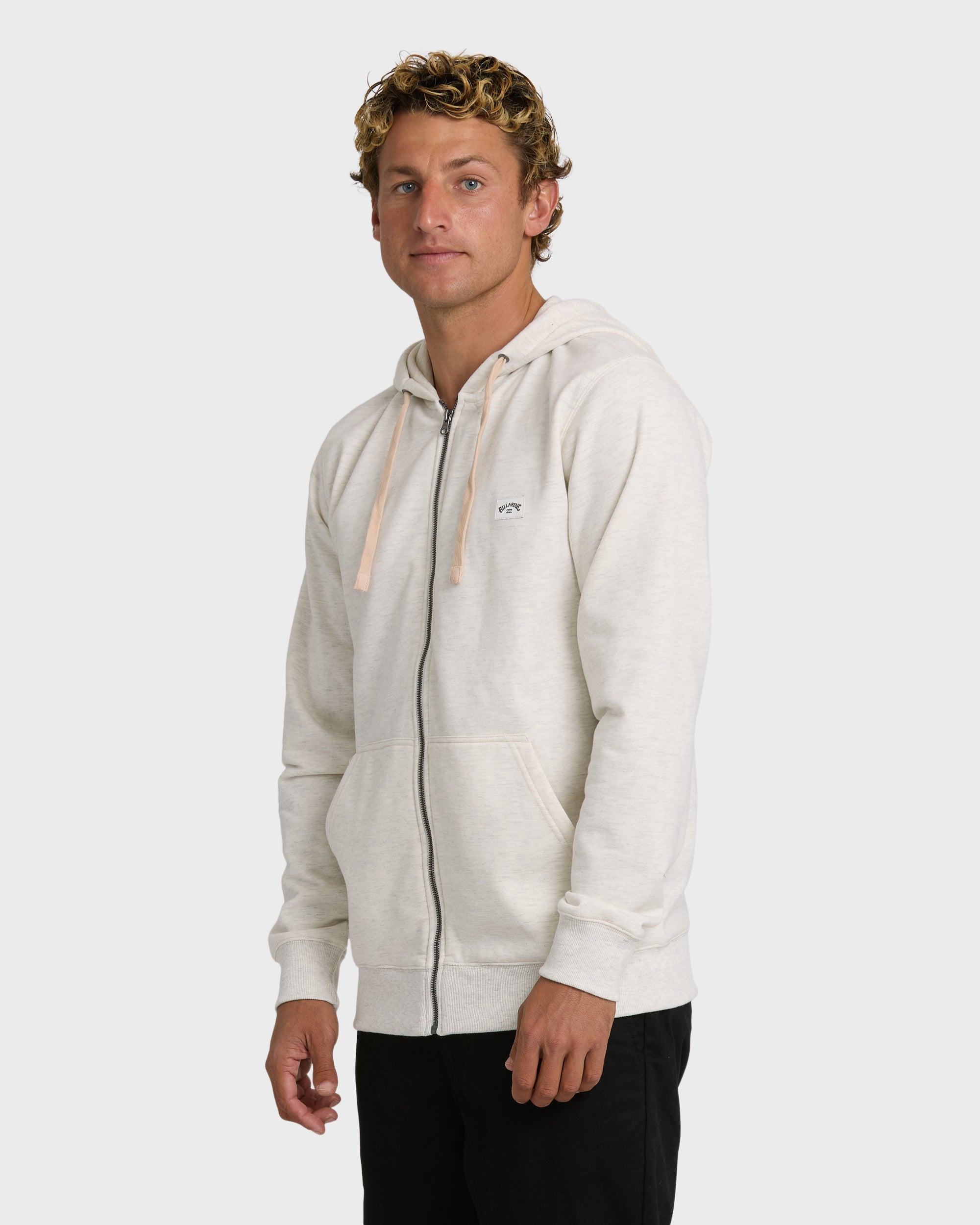 All Day Zip Front Hoodie - Oatmeal Heather.