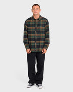 Coastline Long Sleeve Flannel Shirt - Black