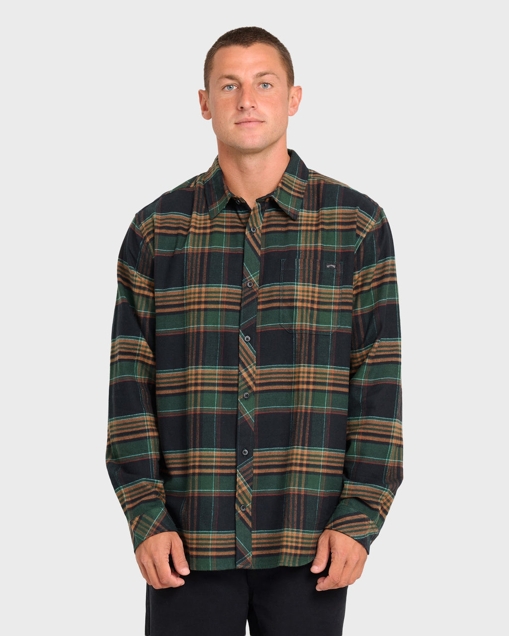 Coastline Long Sleeve Flannel Shirt - Black