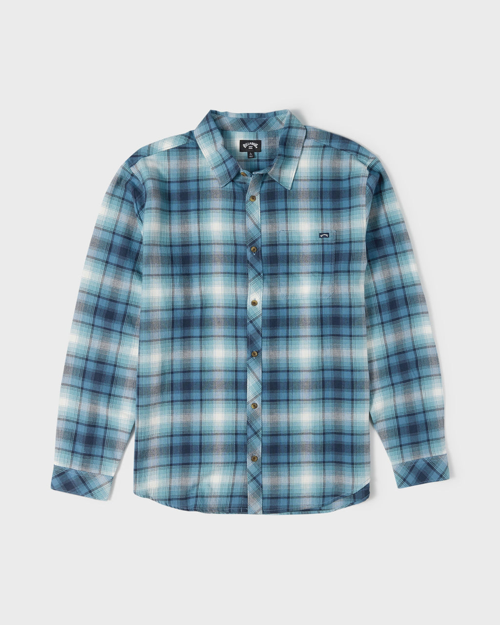Coastline Long Sleeve Flannel Shirt - China Blue