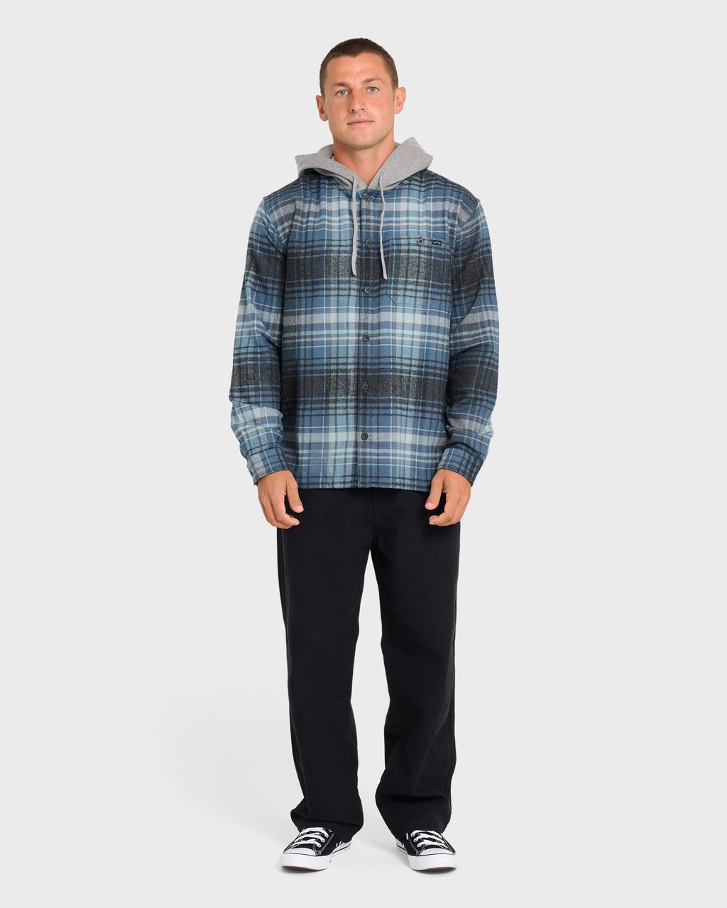 Baja Long Sleeve Flannel Shirt - Dark Denim