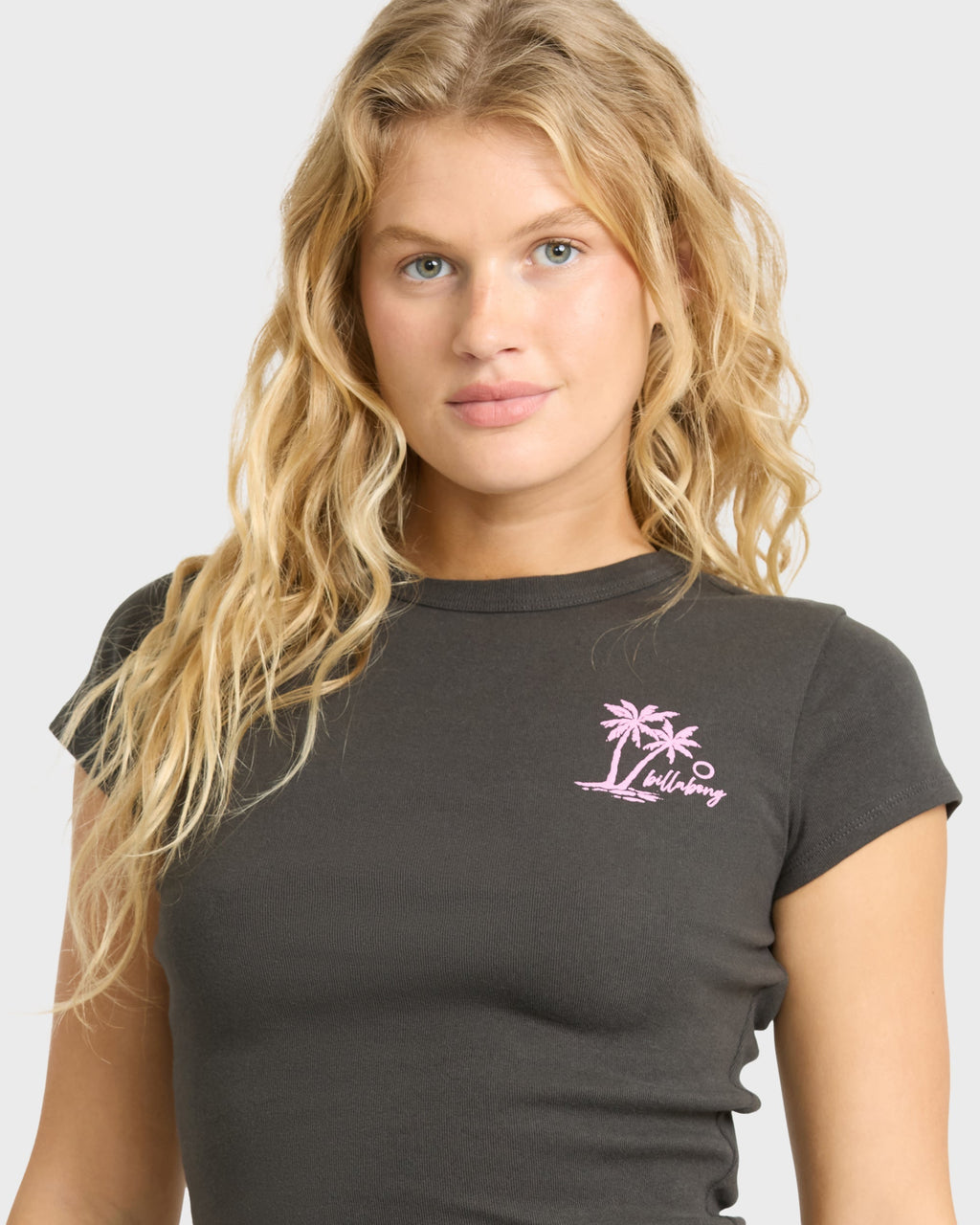 Magic Sunsets Short Sleeve Rib Knit T-Shirt - Off Black
