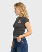 Magic Sunsets Short Sleeve Rib Knit T-Shirt - Off Black