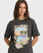 Dreamy Memories Short Sleeve Cotton T-Shirt - Off Black