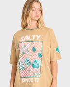 Salty Since Short Sleeve Cotton Graphic T-Shirt - Curry