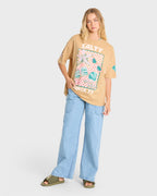 Salty Since Short Sleeve Cotton Graphic T-Shirt - Curry