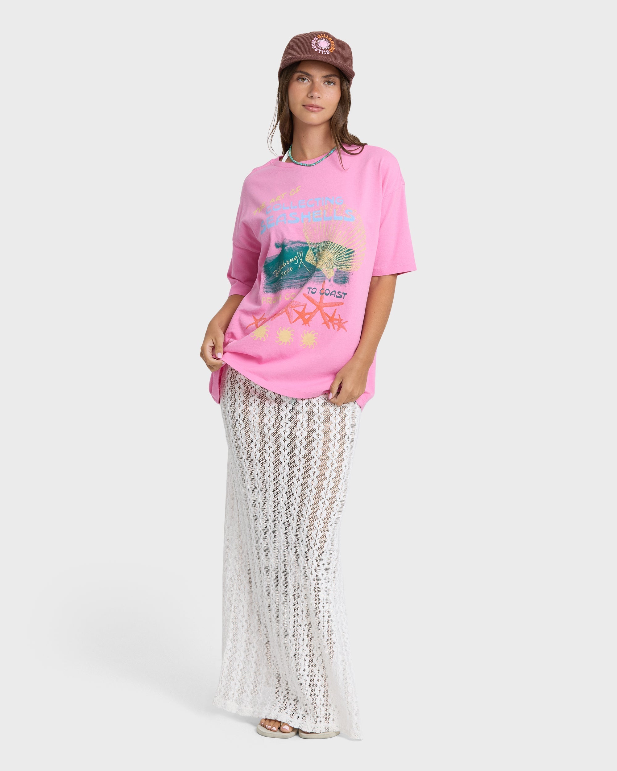 Distant Stars Short Sleeve Cotton T-Shirt - Party Pink