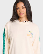 On Vacay Long Sleeve Cotton T-Shirt - White Cap