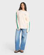 On Vacay Long Sleeve Cotton T-Shirt - White Cap
