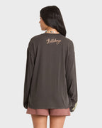 Familiar Roads Long Sleeve Knit Graphic T-Shirt - Off Black