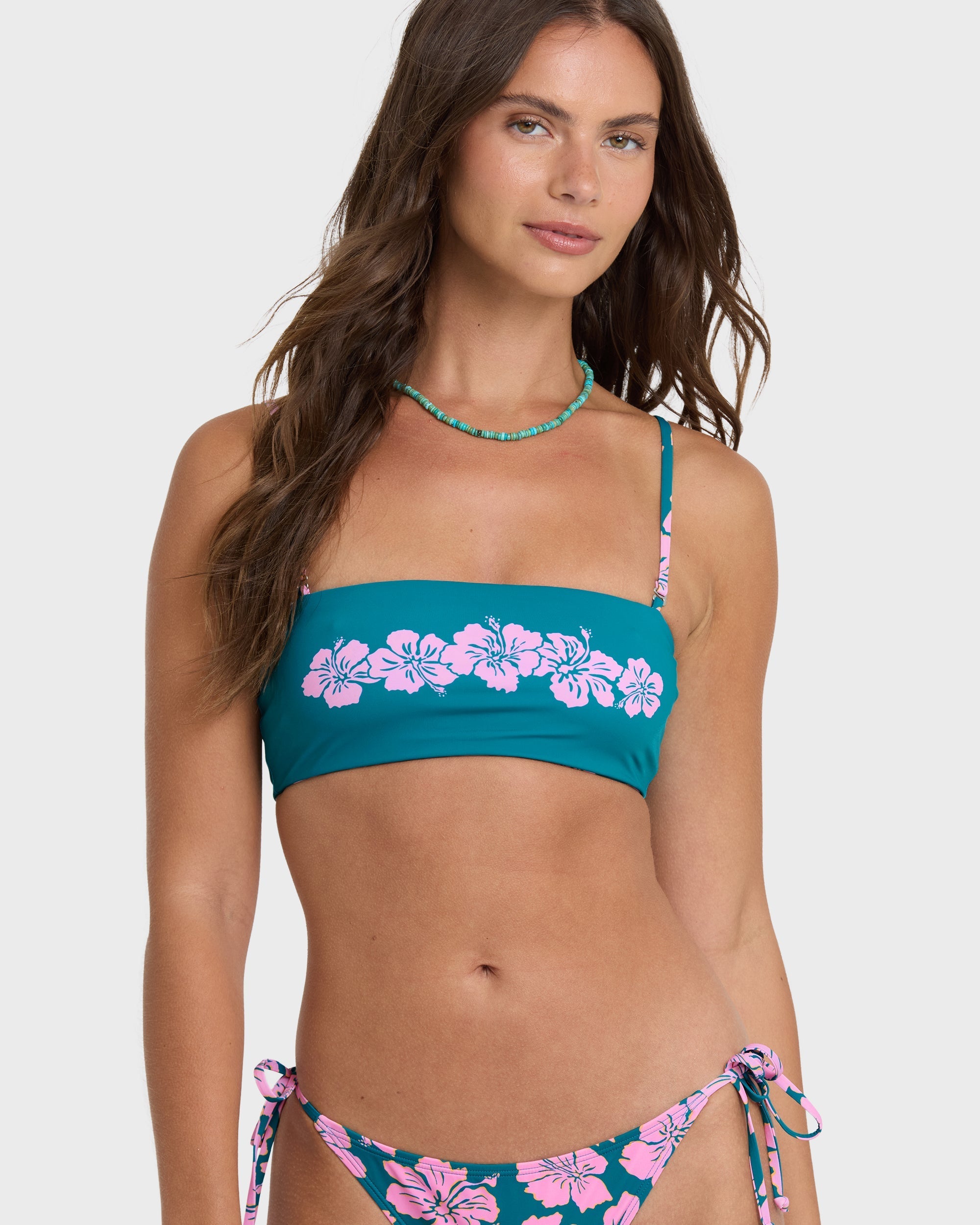 Mahalo Baby Reversible Tully Tube Bikini Top - Deep Lagoon
