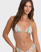 Tide Pool Mini Triangle Bikini Top - Light Blue Multi