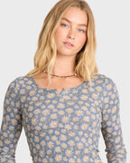 Reese Long Sleeve Thermal Shirt - Blue Smoke