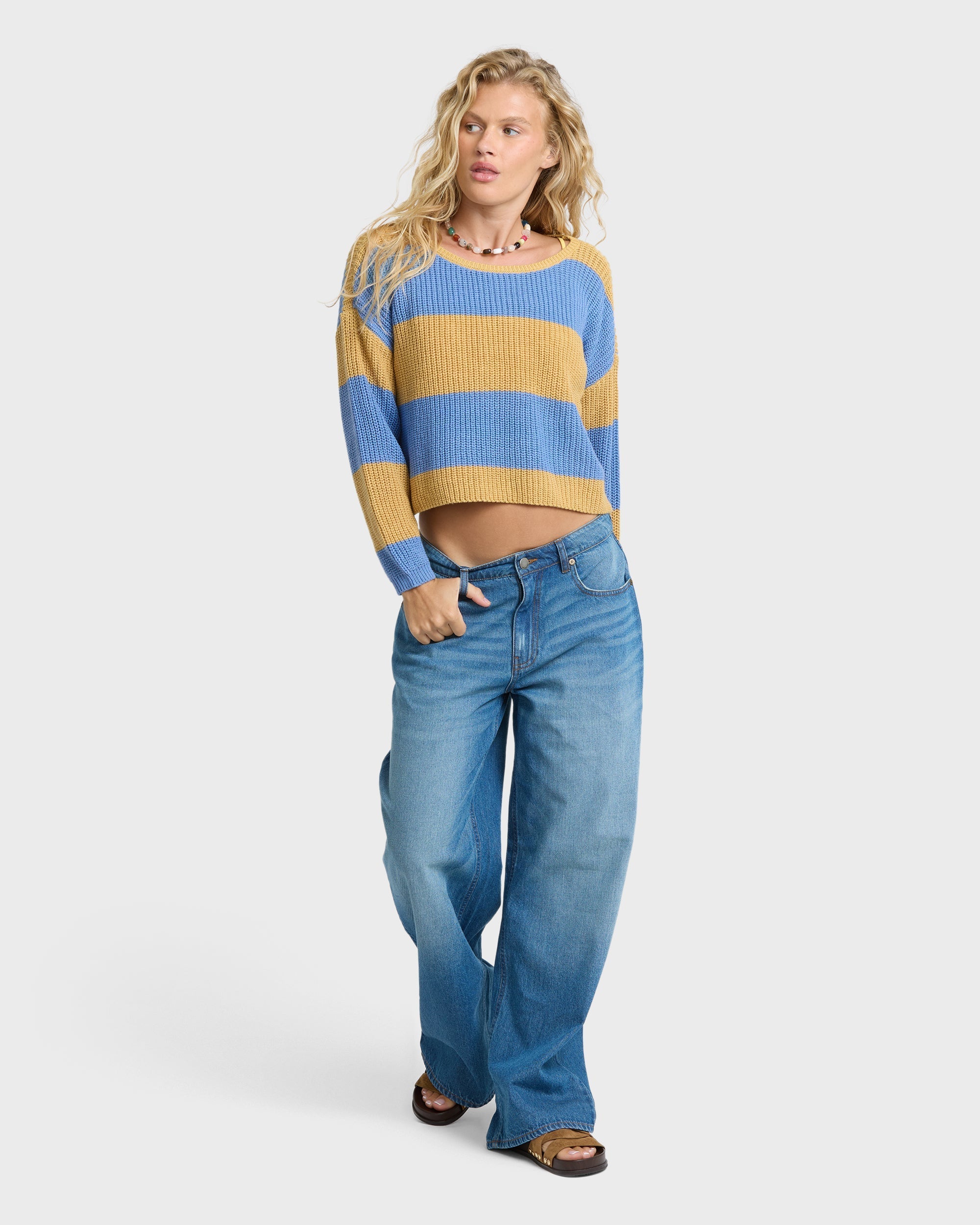 Lit Light Crewneck Sweater - Curry