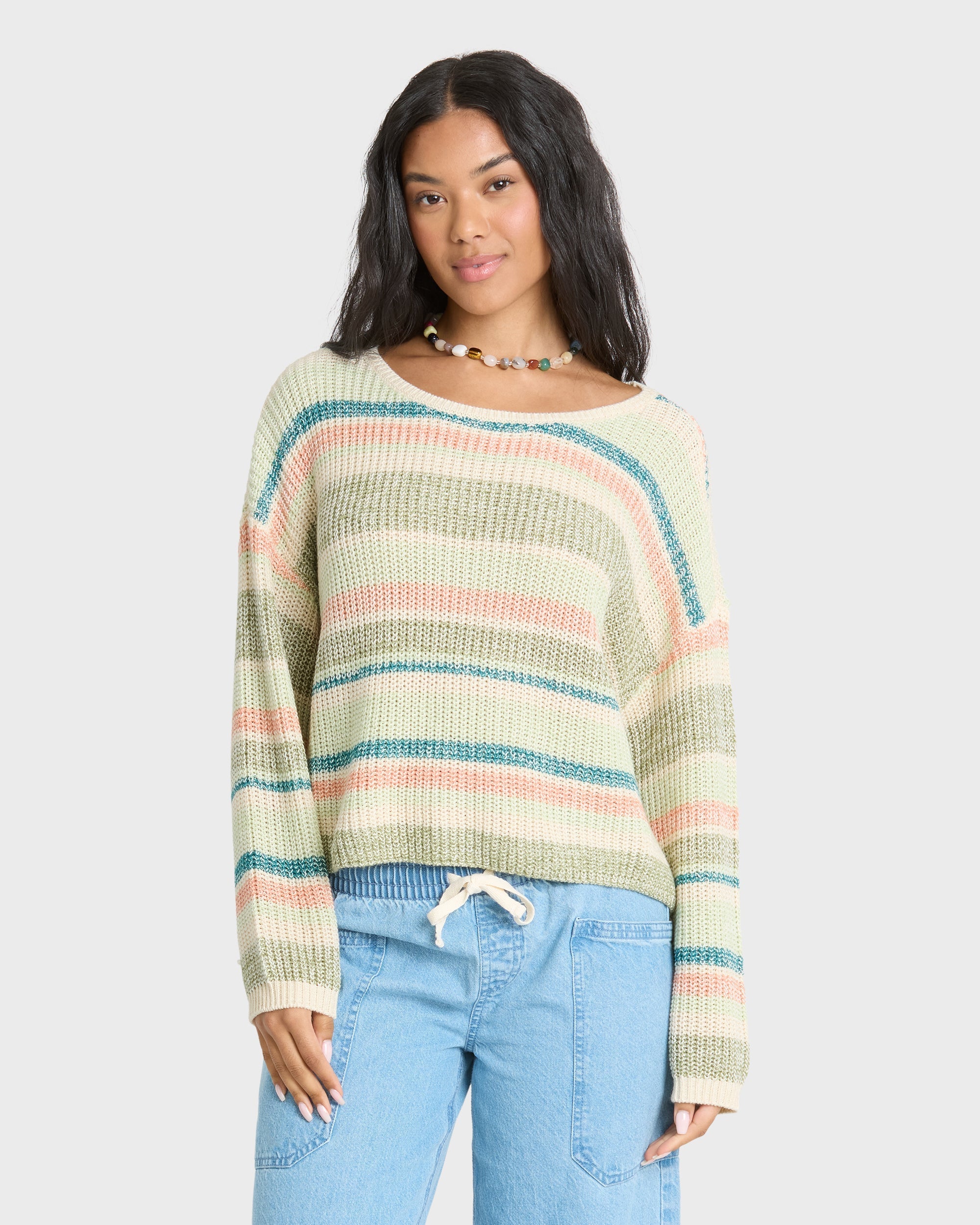 Lit Light Crewneck Sweater - Smoke Green