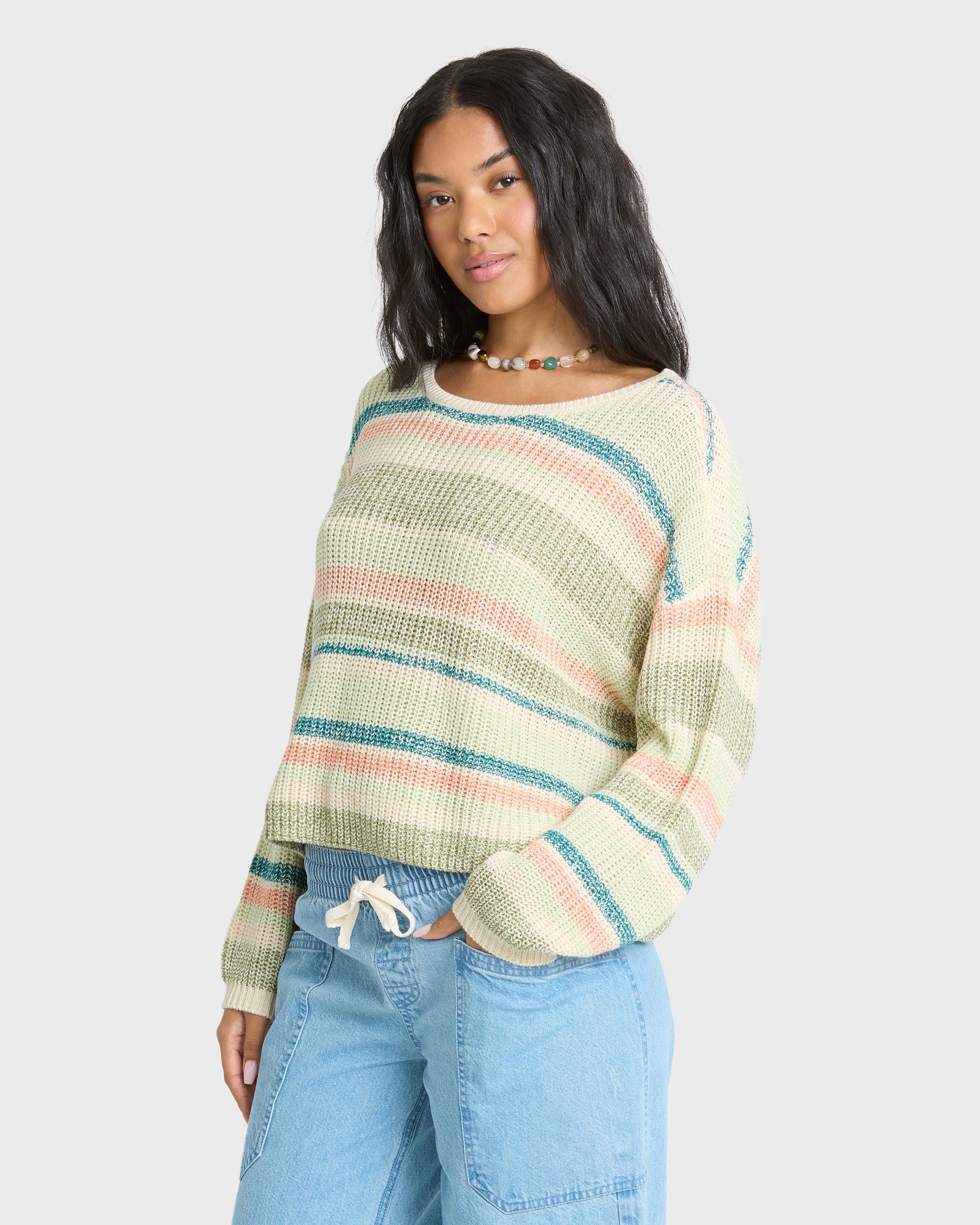 Lit Light Crewneck Sweater - Smoke Green