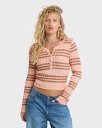 Ziggy V-Neck Sweater - Pale Peach