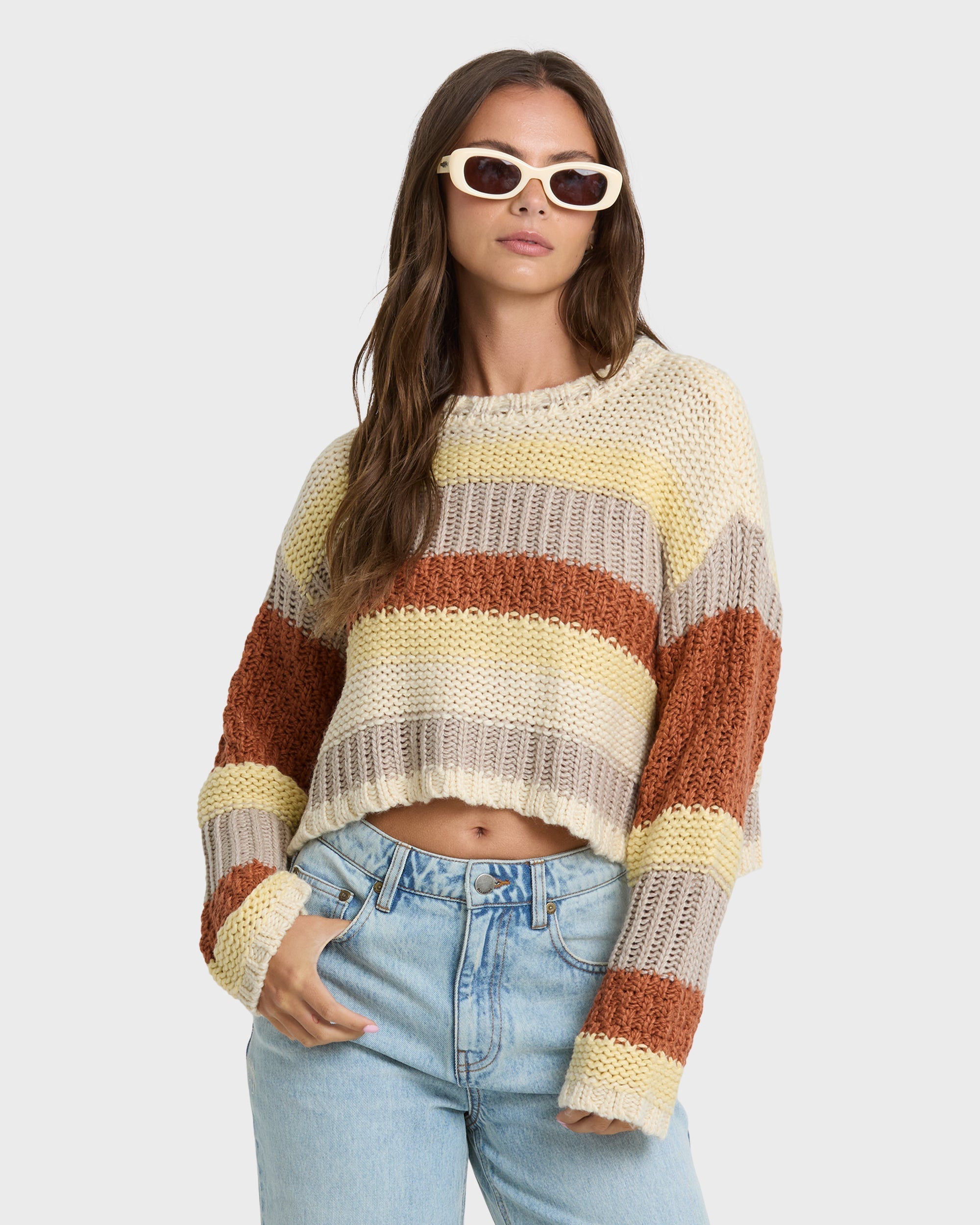 Mix Up Crewneck Sweater - Cobblestone