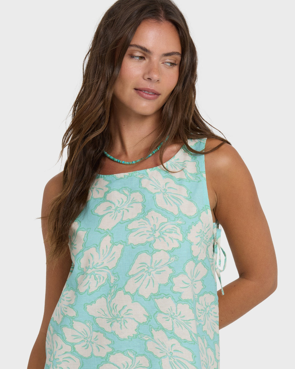 Hibiscus Heaven Mini Dress - Waterfall