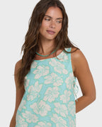 Hibiscus Heaven Mini Dress - Waterfall